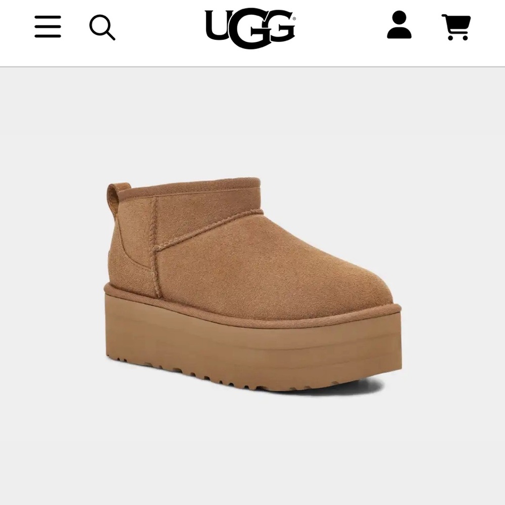 Ugg Classic Ultra Mini Platform Suede Booties - 8M